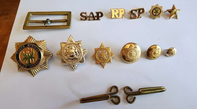 South African Police Service: Badge and button collection