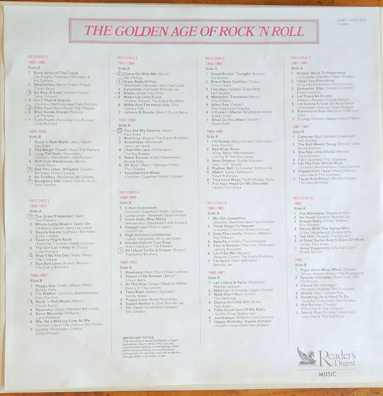 The Golden Age of Rock n Roll: Complete Box set LP Very Good Condition VG+