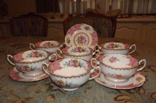 Royal Albert Lady Carlyle  Soup bowls and saucers