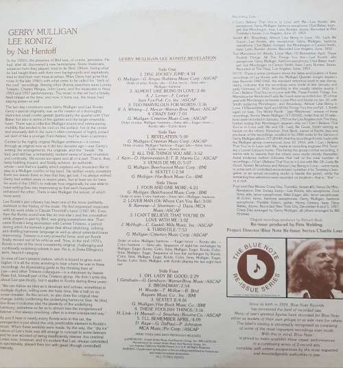 GERRY MULLIGAN LEE KONITZ Revelation - Double LP (Exc/Exc) BN-LA532-H2 USA 1975 MONO