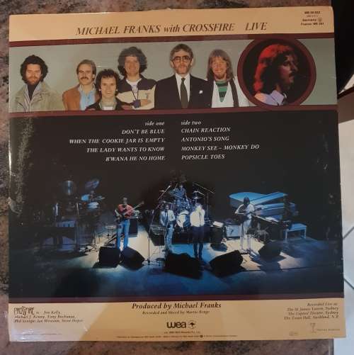 MICHAEL FRANKS with CROSSFIRE Live (Excellent/Excellent) WB 56 922 Wea Records 1980 German Pressing