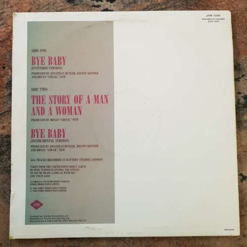 RUBY TURNER Bye Baby (Excellent/Very Good-) MAXI SINGLE JIVE 1230