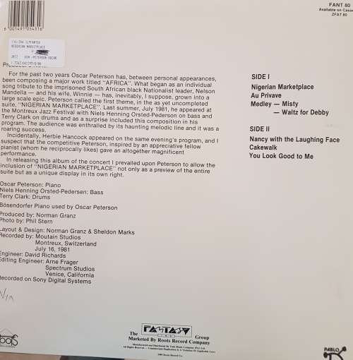 OSCAR PETERSON TRIO Nigerian Marketplace (Near Mint/Near Mint) FANT 80 SA Pressing 1989 Roots Record