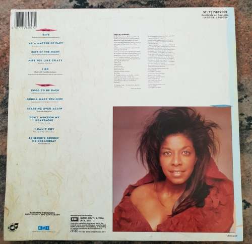 NATALIE COLE Good To Be Back (Very Good+/Very Good+) ST (Y) 7489021 SA Pressing 1989