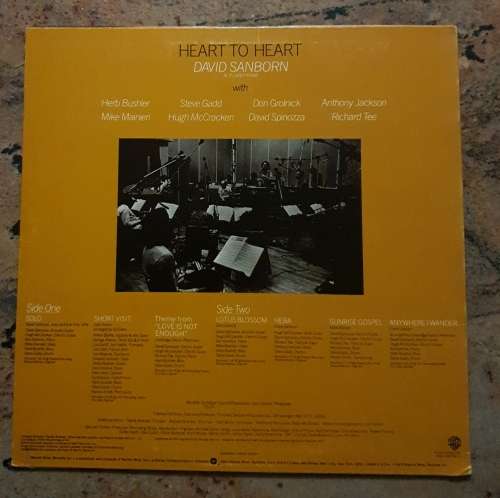 DAVID SANBORN Heart To Heart (Very Good+/Very Good+) Warner BSK 3189 USA Pressing 1978