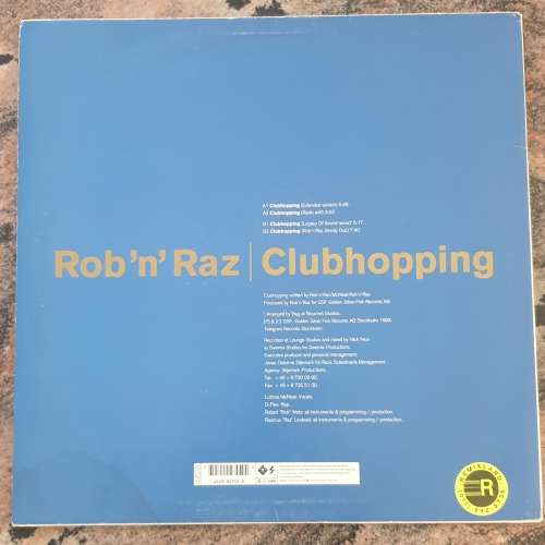ROB `N RAZ Clubhopping (Very Good+/VG) Golden Silver LC 4281 Swedish Press 1993 - 12` Maxi Single