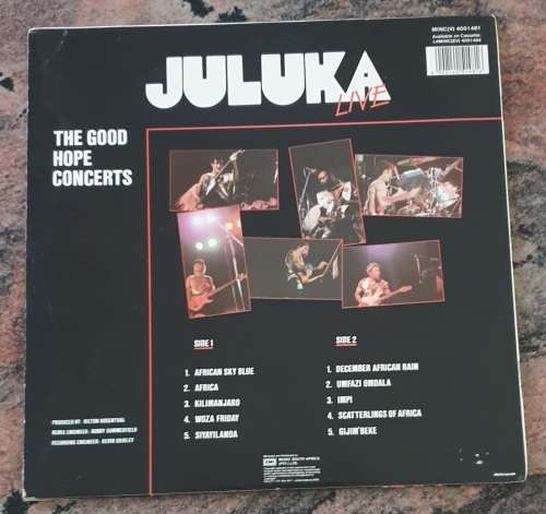 JULUKA Live (Good+/Very Good+) EMI MINC(V) 4051 481 South African Pressing 1986