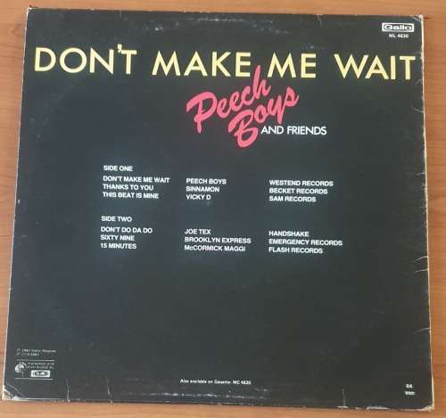 PEACH BOYS and FRIENDS Chaka Chaka Don`t Make Me Wait (VG/VG) Gallo ML 4630 South African Press 1982