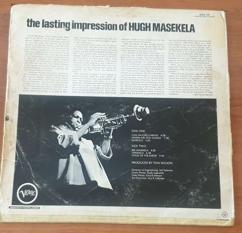 HUGH MASEKELA The Lasting Impression Of (VG-/G) Verve 2352 181 South african Pressing 1976