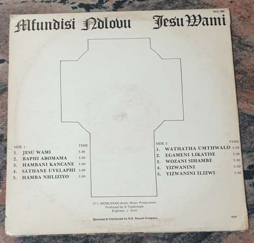 MFUNDISI NDLOVU Jesu Wami (Very Good+/Good) Number One Records NOL 385 South African Pressing