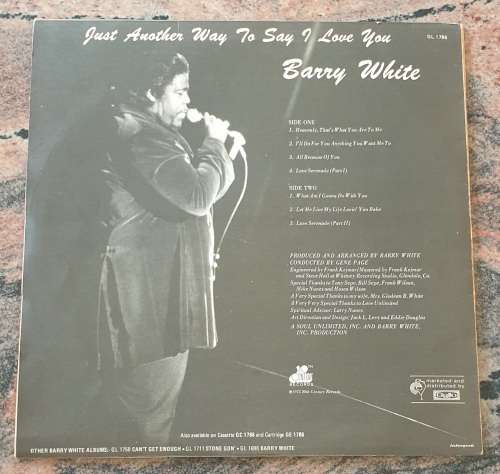 BARRY WHITE Just Another Way To Say I Love You (VG+/VG+) 20th Century GL 1786 SA Pressing 1975