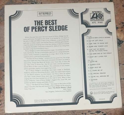 PERCY SLEDGE The Best Of (Excellent/Very Good+) Atlantic ATC 9160 SA Pressing 1969