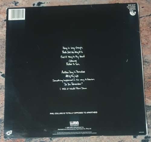 PHIL COLLINS But Seriously (VG+/VG) WEA WIC 5117 SA Pressing 1989 - Inner sleeve with lyrics