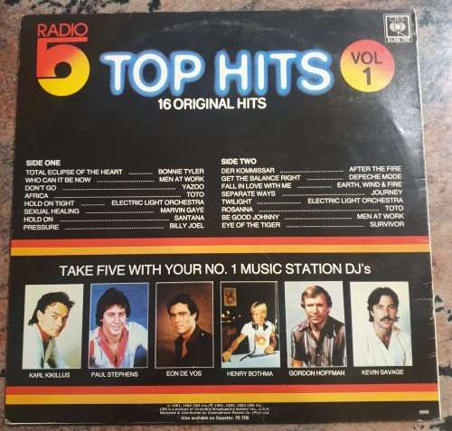 RADIO 5 Top Hits Vol 1 - Original Artists (VG+/VG) CBS SLMS 705 SA Pressing 1983