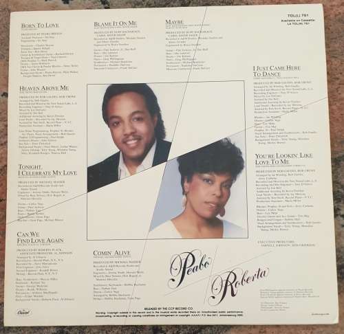 PEABO BRYSON ROBERTA FLACK Born To Love (VG+/VG+) Capitol TOL(L) 761 SA Pressing 1983