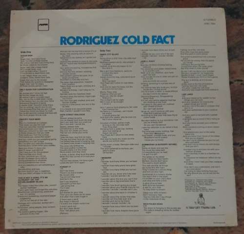 RODRIGUEZ Cold Fact (Very Good+/Very Good) Sussex SXBS 7000 SA Pressing
