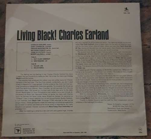 CHARLES EARLAND Living Black! Recorded live Jazz (Exc/VG) Prestige GSL 184 SA Press 1984 - RARE
