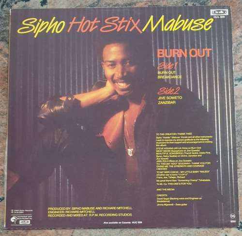 SIPHO ``Hot Stix`` MABUSE Burn Out (Excellent/Excellent) Gallo HUL 509 SA Pressing 1982 - RARE