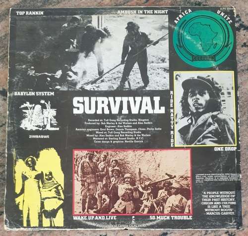 BOB MARLEY and THE WAILERS Survival (Good+/Fair) Island ILPS 29542 SA Pressing 1979 - ORIGINAL ISSUE