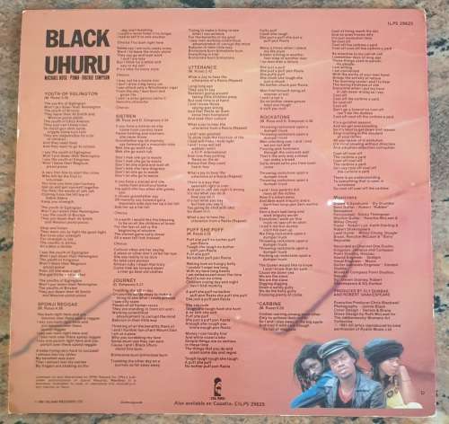 BLACK UHURU Red (Very Good+/Very Good+) Island ILPS 29625 SA Pressing 1981 - RARE