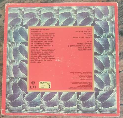 MAX ROMEO Open The Iron Gate (VG+/VG) United Artists UA LA803 H USA Pressing 1978 - RARE