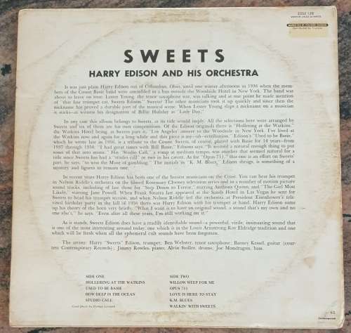 HARRY EDISON and HIS ORCHESTRA Sweets (Very Good+/Good+) Verve 2352 129 SA Pressing 1975