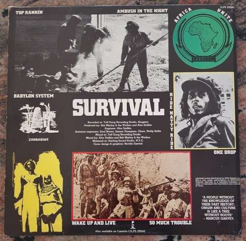 BOB MARLEY and THE WAILERS Survival (VG+/VG) Island ILPS 29542 SA Pressing 1979 - ORIGINAL ISSUE