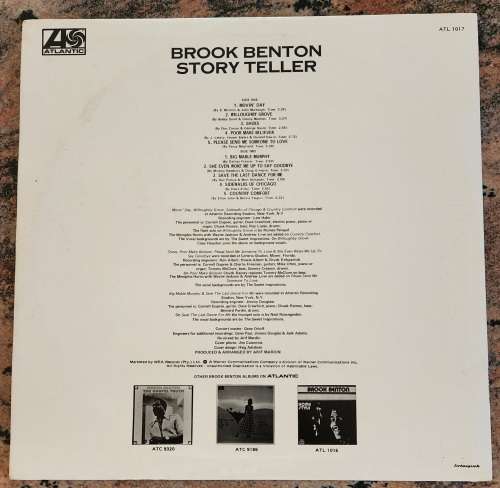 BROOK BENTON Story Teller (Very Good+/Very Good+) Atlantic ATL 1017 SA Pressing