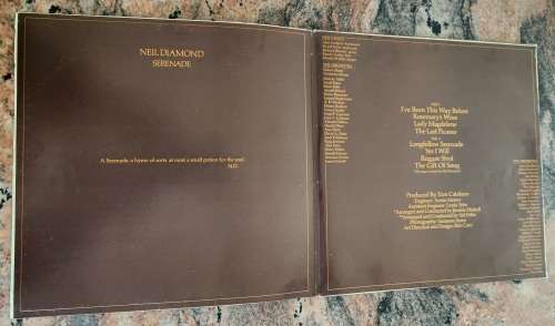 NEIL DIAMOND Serenade - Gatefold (Very Good+/Very Good+) CBS AL 32919 SA Pressing