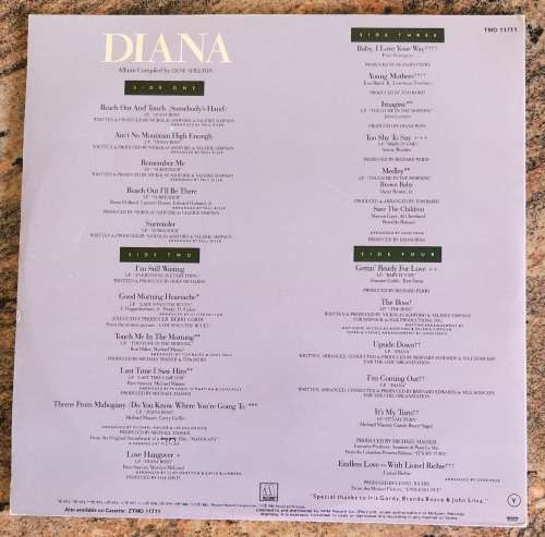 DIANA ROSS Diana Anthology (The Best Of) - Double LP (VG+/VG+) Motown TMD 11711 SA Press 1983