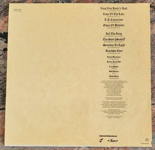 RAINBOW Long Live Rock `N Roll (Excellent/Excellent) Polydor 2391 335 SA Pressing 1978 - Lyrics