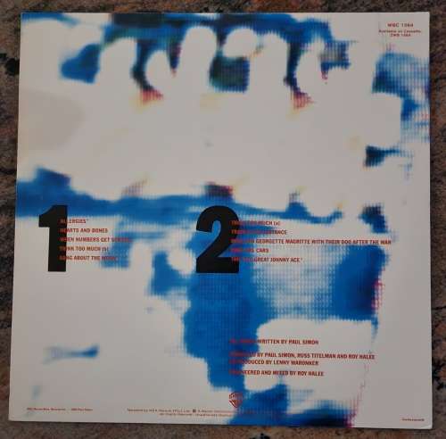PAUL SIMON Hearts And Bones (Very Good+/Very Good+) Warner WBC 1564 SA Pressing 1986 - Lyrics