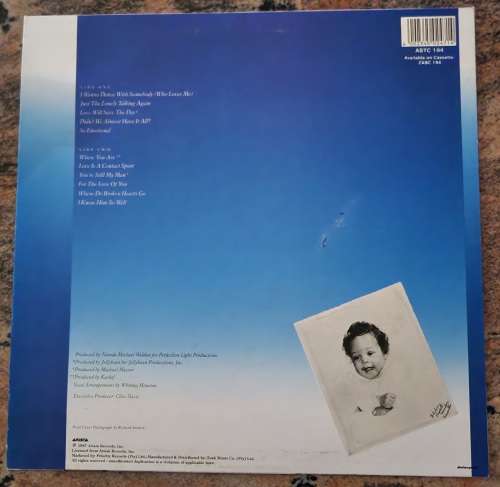 WHITNEY HOUSTON Whitney (Very Good+/Very Good+) Arista ASTC 194 SA Pressing 1987 - Lyrics inside