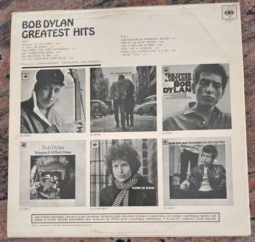 BOB DYLAN Greatest Hits (Very Good+/Very Good) CBS 62847 UK Pressing
