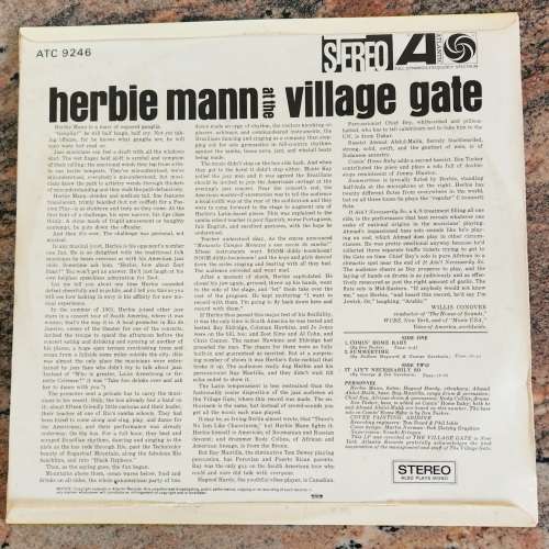 HERBIE MANN At The Village Gate (Very Good+/Very Good+) Atlantic ATC 9246 South African Pressing