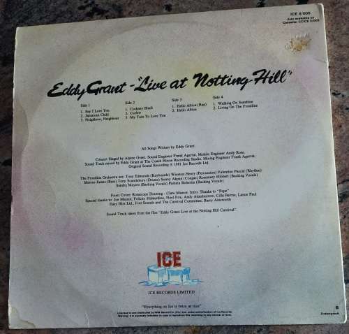 EDDY GRANT Live At Notting Hill - Double LP (VG+/VG) ICE 2/005 South African Press 1982 - Gatefold