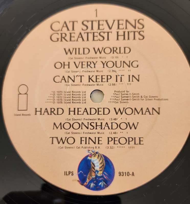 CAT STEVENS Greatest Hits - VG+ - UK Press - Poster with lyrics - VERY RARE - ILPS 9310