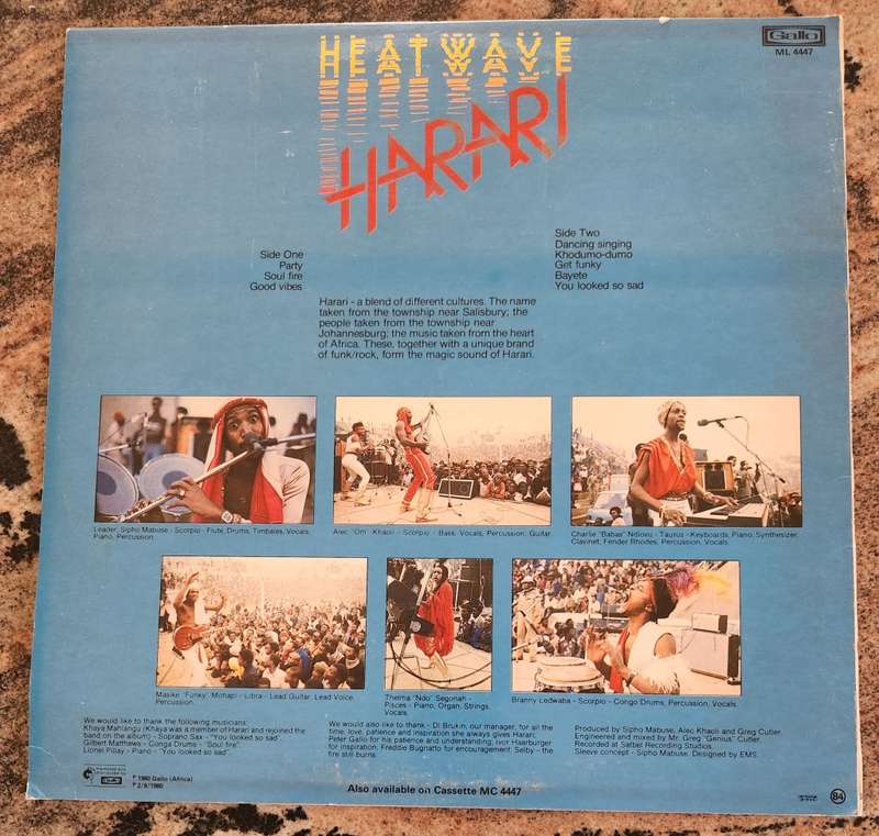 HARARI Heatwave (Very Good+/Very Good+) Gallo ML 4447 SA Pressing 1980 - RARE