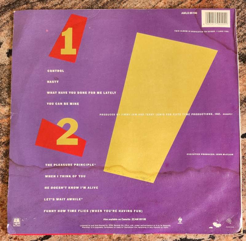 JANET JACKSON Control (VG+/G+) A & M Records AMLS 65106 SA Pressing 1986 - RARE