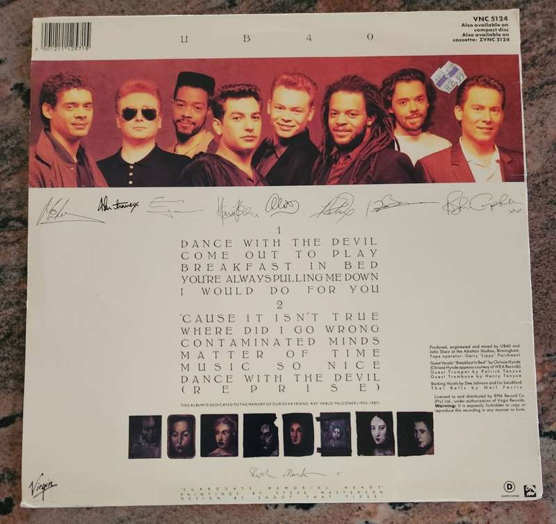 UB40 UB40 (VG+/VG+) Virgin VNC 5124 SA Pressing 1988