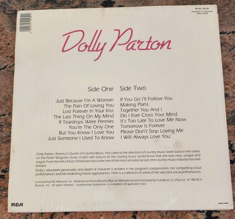 DOLLY PARTON Dolly (Excellent/Excellent) RCA RCAL 6036 SA Pressing 1985