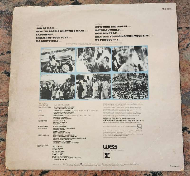 JIMMY CLIFF Give The People What They Want (VG+/G+) WEA RRC 2245 SA Pressing 1981 - LYRICS