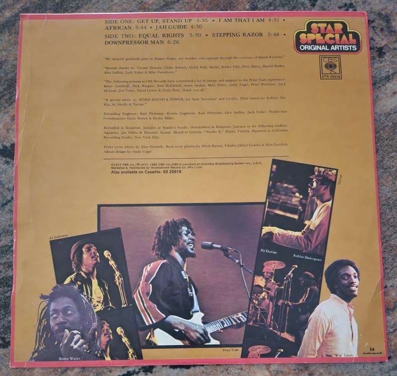 PETER TOSH Equal Rights (Very Good/Very Good+) CBS STR 20016 SA Pressing
