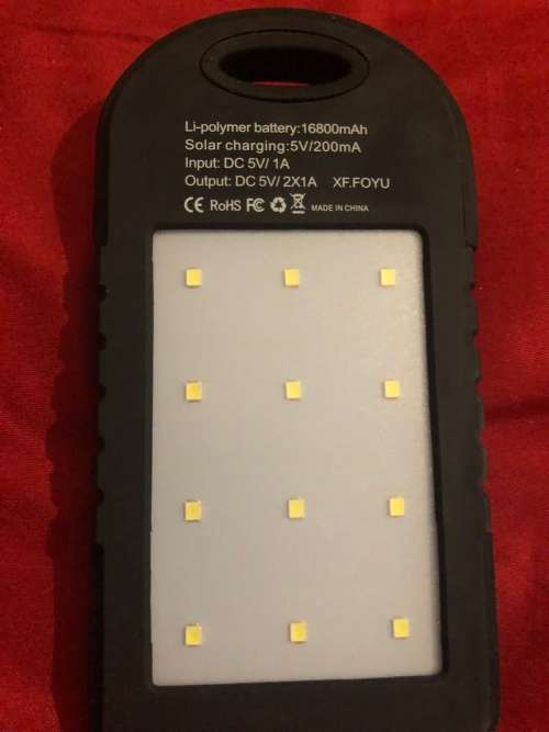 Waterproof  16800  ah Solar Power Bank With 12 Led Light