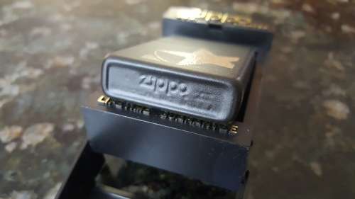 Original 1997 Marlboro Zippo Lighter Matte Black Gold Star New in Box