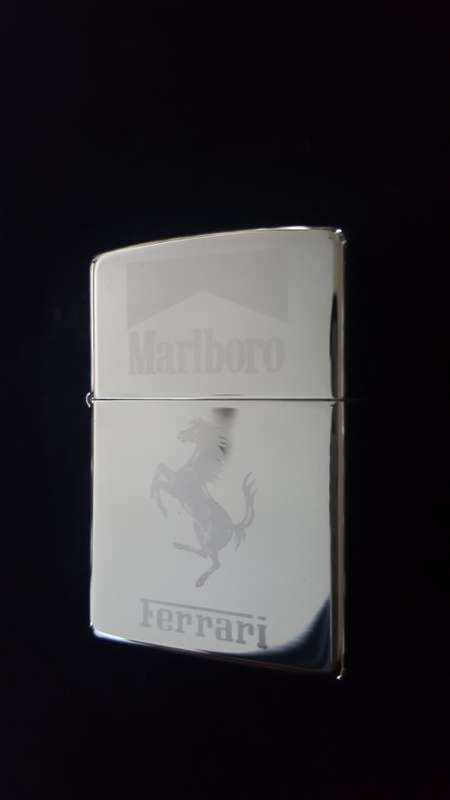 Original 2006 Marlboro Ferrari Zippo Lighter Polished Chrome Very Rare