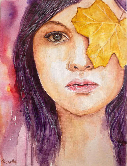 "Frail Autumn" Acrylic painting (225mm x 300mm)