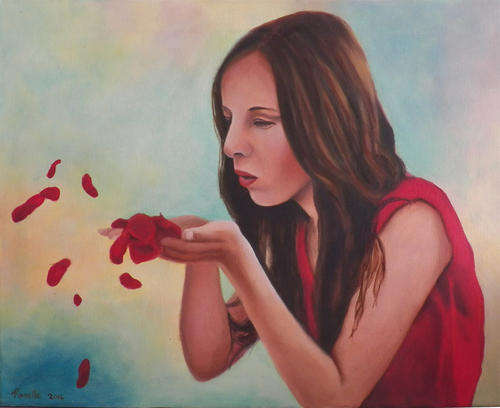 "Red Petals" Oil painting (400mm x 500mm x 15mm)