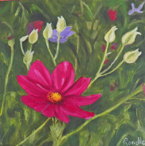 Cosmos - Oil painting on canvas (200mm x 200mm x 35mm)