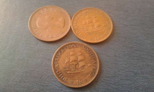 ONE PENNY (1953) BID IS PER SET of 3 coins